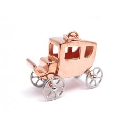 PENDENTIF HERMES CHARM CALECHE EN PLAQUE OR ROSE GOLD CARRIAGE PENDANT 300€