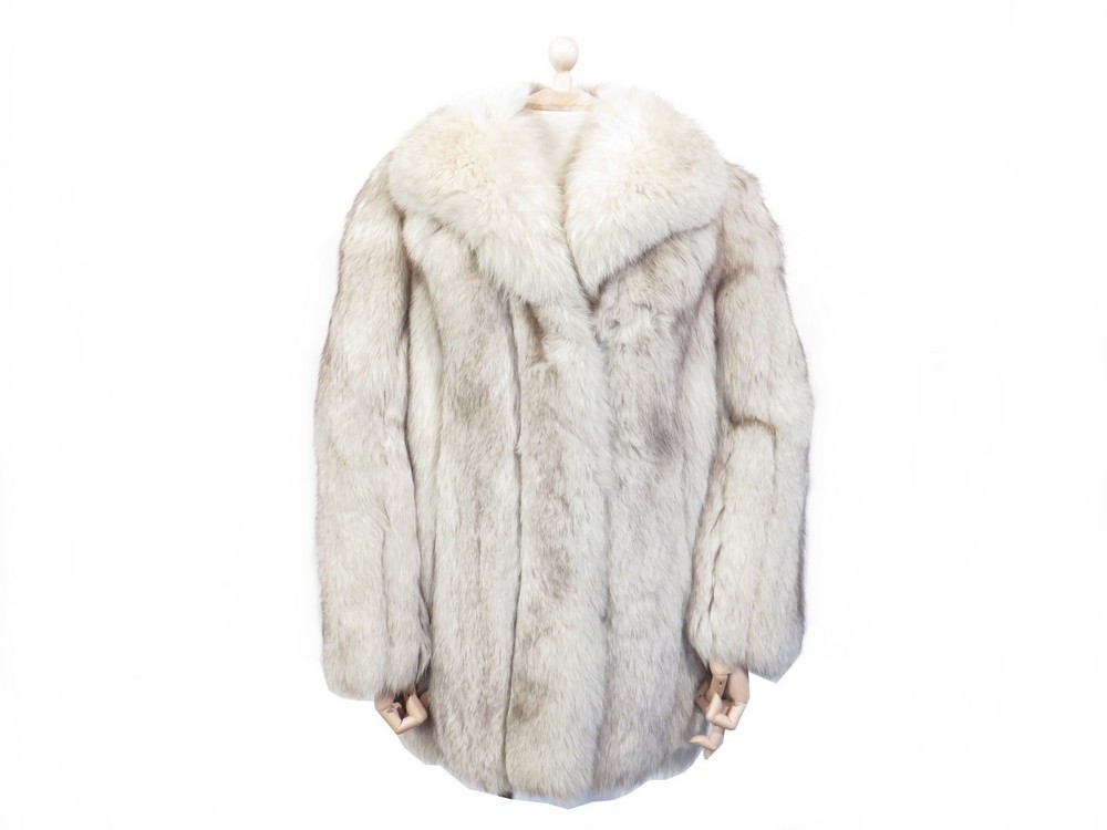 Manteau En Fourrure De Renard Bleu - Taille 42 - Marque Lucien Toscani - Occasion TB