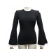 NEUF PULL VALENTINO MANCHE EVASEES S 36 EN VISCISE NOIR NEW BLACK SWEATER 1980€