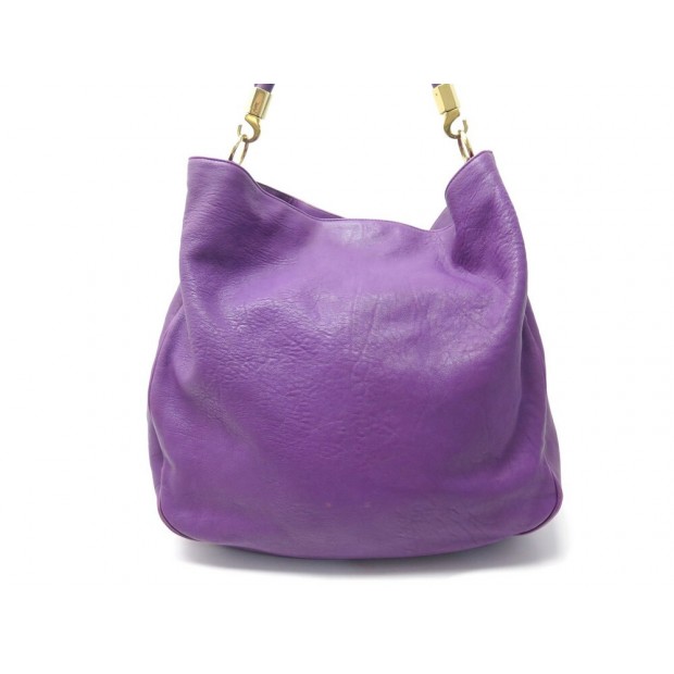 SAC A MAIN YVES SAINT LAURENT ROADY 228840 EN CUIR VIOLET CABAS HAND BAG 1445€