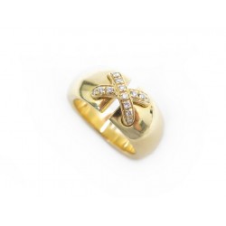 BAGUE CHAUMET LIENS CROISES 52 OR JAUNE DIAMANTS +BOITE GOLD DIAMONDS RING 5740€