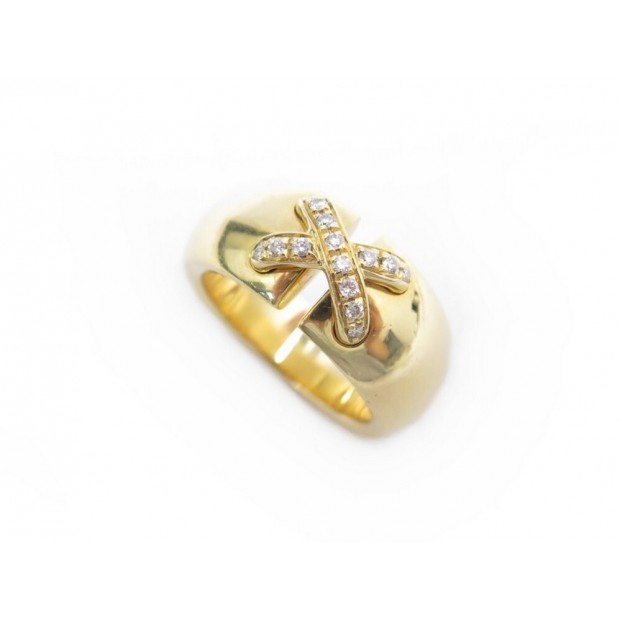 BAGUE CHAUMET LIENS CROISES 52 OR JAUNE DIAMANTS +BOITE GOLD DIAMONDS RING 5740€