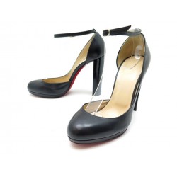 CHAUSSURES CHRISTIAN LOUBOUTIN ESCARPINS 38.5 EN CUIR NOIR LEATHER SHOES 675€