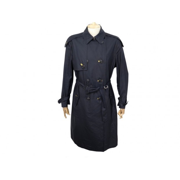 NEUF IMPERMEABLE BURBERRY TRENCH LEGER L 42 EN SOIE LAINE BLEU MARINE COAT 1200€