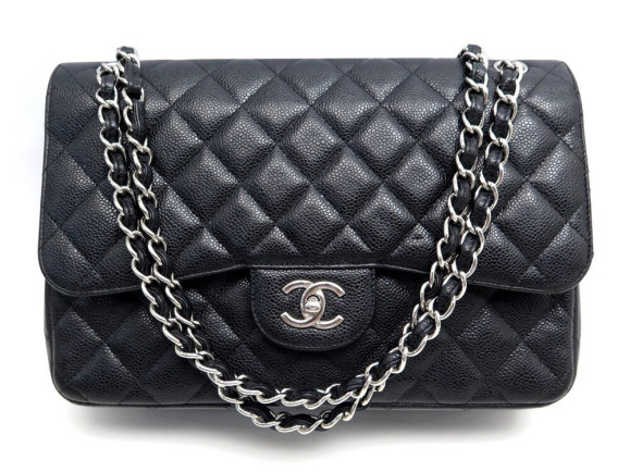 sac a main chanel timeless jumbo en cuir caviar
