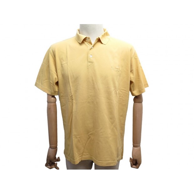 NEUF POLO HERMES LOGO BRODE M 50 EN COTON JAUNE NEW COTTON SHIRT 290€