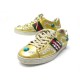 CHAUSSURES GUCCI BASKETS ACE STRASS 471939 36 IT 37 FR CUIR DORE SNEAKERS 650€