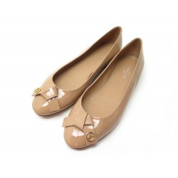 NEUF CHAUSSURES LOUIS VUITTON FIANCEE BALLERINES 36.5 EN CUIR VERNIS SHOES 570€