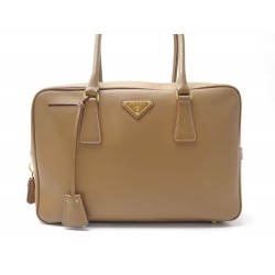 SAC A MAIN PRADA BL0095 EN CUIR SAFFIANO CAMEL LEATHER HAND BAG PURSE 1370€