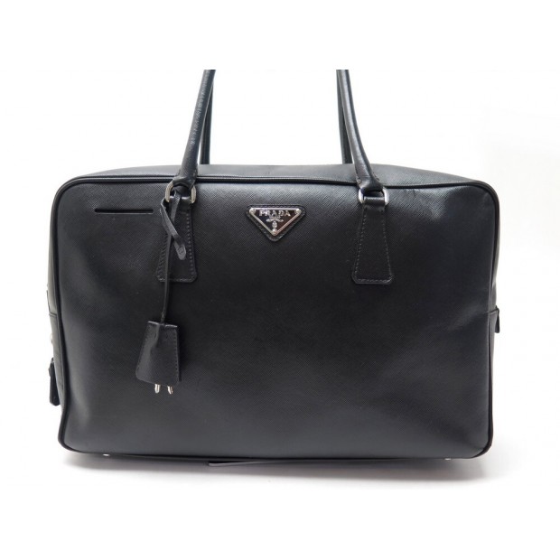 SAC A MAIN PRADA CABAS BL0094 EN CUIR SAFFIANO NOIR LEATHER HAND BAG PURSE 1370€