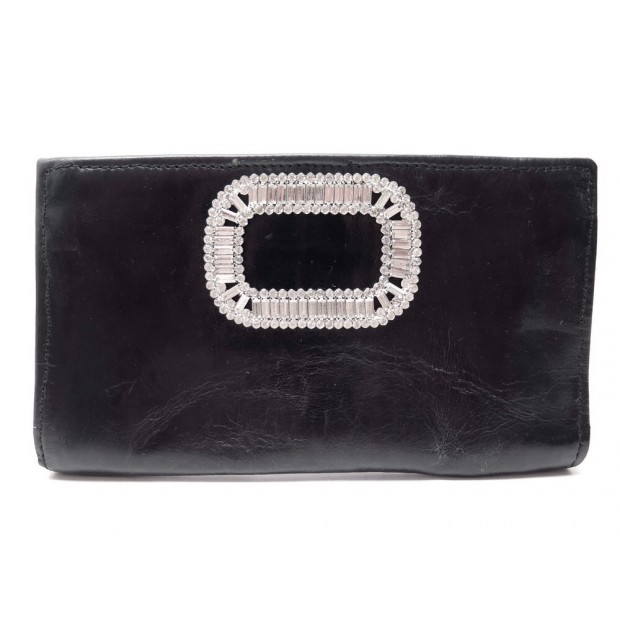 SAC A MAIN ROGER VIVIER POCHETTE EN CUIR NOIR LEATHER CLUTCH POUCH BAG 1200€