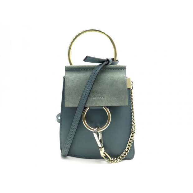 NEUF SAC A MAIN CHLOE MINI FAYE BRACELET BANDOULIERE EN CUIR BLEU HAND BAG 850€