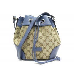 NEUF SAC A MAIN GUCCI BUCKET 388704 TOILE GG GUCCISSIMA CUIR BLEU HAND BAG 1390€