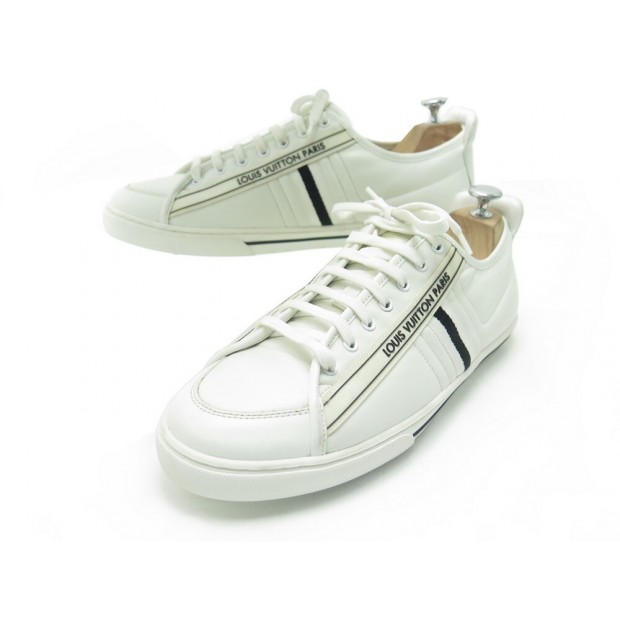 CHAUSSURES LOUIS VUITTON BASKETS 9 43 EN CUIR BLANC + BOITE SNEAKERS SHOES 620€