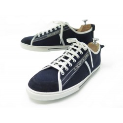 NEUF CHAUSSURES LOUIS VUITTON BASKETS 43 9 TOILE BLEU MARINE SNEAKERS SHOES 530€