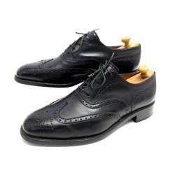 CHAUSSURES JM WESTON 376 8.5D 42.5 RICHELIEU BOUT FLEURI EN CUIR NOIR SHOES 690€