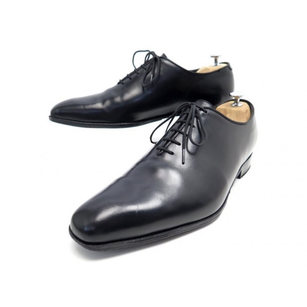 CHAUSSURES JM WESTON RICHELIEU 8E 42 LARGE EN CUIR NOIR + EMBAUCHOIRS SHOES 870€