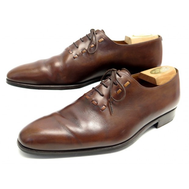 CHAUSSURES BERLUTI 10.5 44.5 RICHELIEU EN CUIR MARRON BROWN LEATHER SHOES 1550€