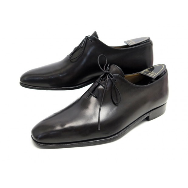 CHAUSSURES BERLUTI OLGA 10 44 RICHELIEU EN CUIR NOIR + EMBAUCHOIRS SHOES 1670€