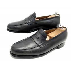 CHAUSSURES JOHN LOBB LOPEZ 7.5 41.5 MOCASSINS EN CUIR ANTHRACITE LOAFERS 1150€