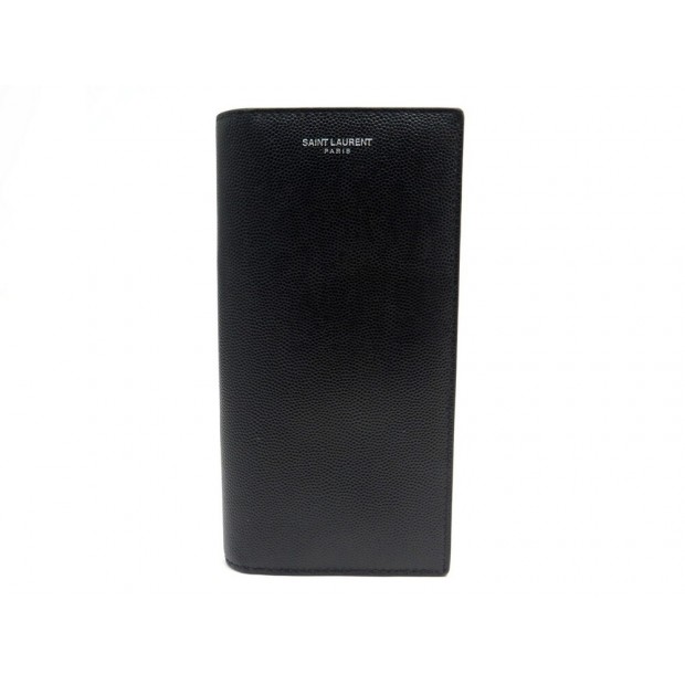 PORTEFEUILLE YVES SAINT LAURENT CONTINENTAL 396308 CUIR GRAINE NOIR WALLET 425€