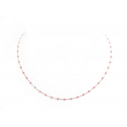 NEUF COLLIER GIGI CLOZEAU CLASSIQUE ROSE FLUO B1GI001 OR JAUNE 18K NECKLACE 295€