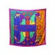 FOULARD HERMES COUP DE FOUET PAR FLORENCE MANLIK SOIE MULTICOLORE CARRE 140 760€