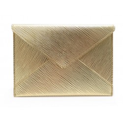 NEUF POCHETTE LOUIS VUITTON ENVELOPPE INVITATION EN CUIR EPI DORE LEATHER POUCH