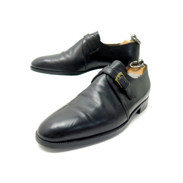 CHAUSSURES BERLUTI MOCASSINS A BOUCLE 7 41 CUIR NOIR + EMBAUCHOIRS SHOES 1875€