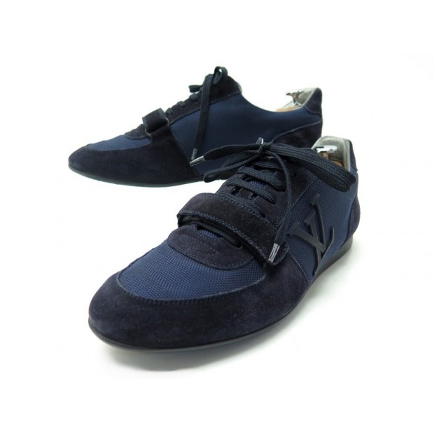 CHAUSSURES LOUIS VUITTON BASKETS 7.5 41.5 TOILE BLEU MARINE SNEAKERS SHOES 530€