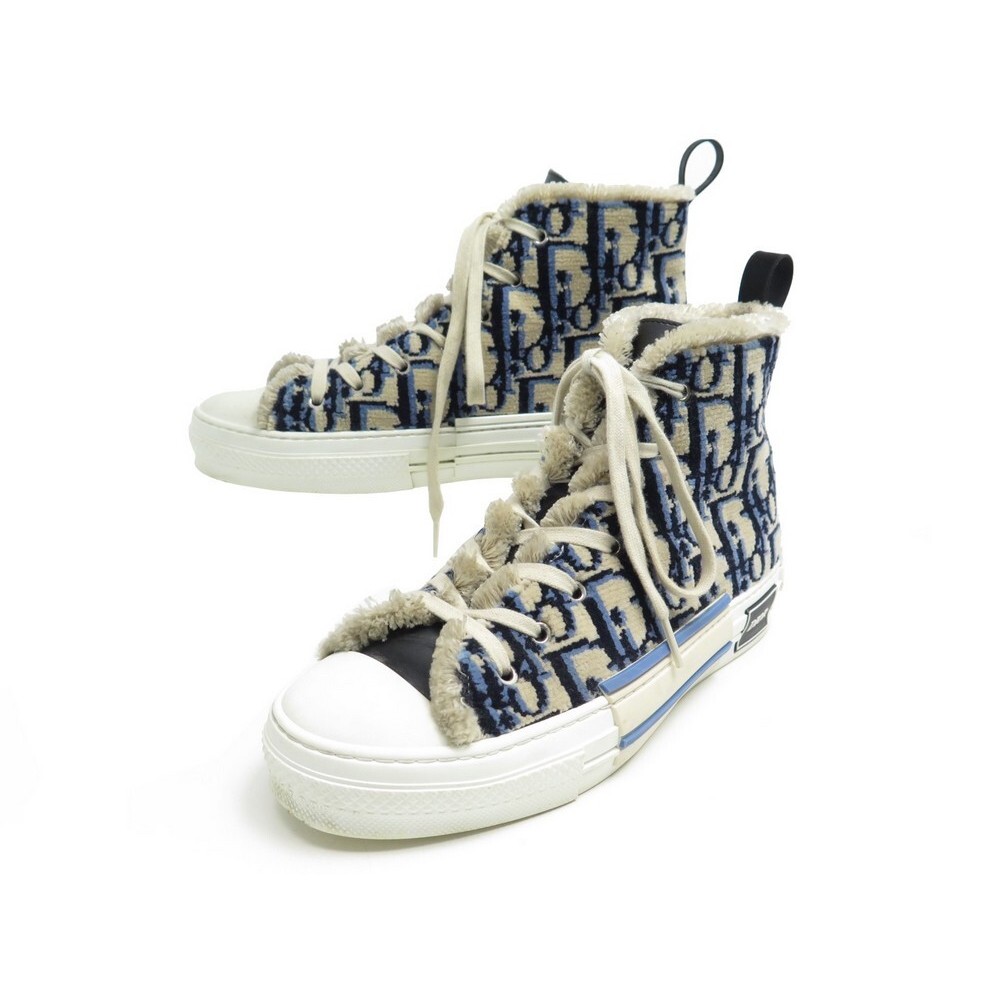 Sneaker B23 haute Toile Dior Oblique blanc et noir | DIOR