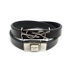 BRACELET SAINT LAURENT YSL OPYUM DOUBLE TOUR 485465 17 CM CUIR NOIR BOITE 275€