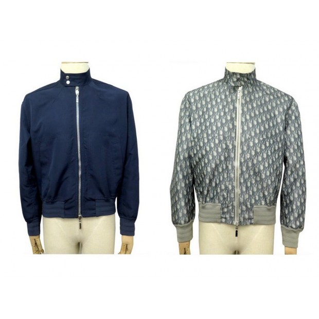 NEUF BLOUSON DIOR BOMBER REVERSIBLE 033C408A4937 T46 S MONOGRAMME OBLIQUE 2000€