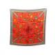 FOULARD HERMES JOCKEY LEDOUX CARRE 70 EN SOIE ORANGE + BOITE SILK SCARF 285€