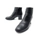 CHAUSSURES CHANEL BOTTINES LOGO CC G29333 40.5 EN CUIR NOIR + BOITE SHOES 1500€