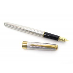 STYLO PLUME PARKER SONNET EN PLAQUE ARGENT 1999 OR 18K ECRIN FOUNTAIN PEN 380€