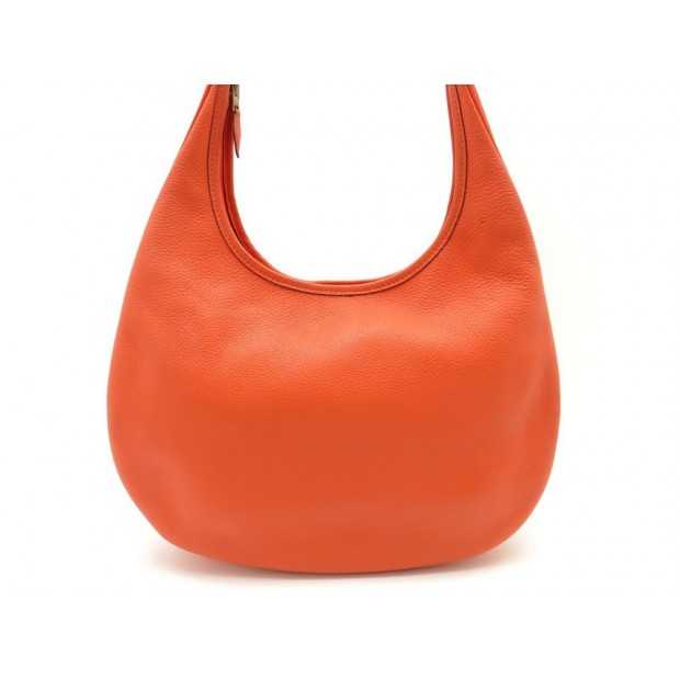 SAC A MAIN HERMES GOYA EN CUIR CLEMENCE ORANGE PORTE EPAULE HAND BAG PURSE