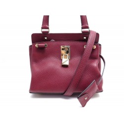 SAC A MAIN VALENTINO PETIT JOYLOCK EN CUIR BORDEAUX BANDOULIERE HAND BAG 1650€