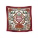 FOULARD HERMES DECOUPAGES ANNA ROSAT CARRE 90 EN SOIE BORDEAUX SILK SCARF 385€