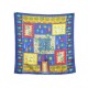 FOULARD HERMES PARIDAIZA EUGENE BRUNELLE CARRE 90 EN SOIE BLEU SILK SCARF 385€