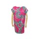 NEUF ROBE HERMES IMPRIME ROUES EN ROSE FUSHIA ROSE M 40 NEW SILK DRESS 2000€