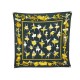 NEUF FOULARD HERMES LES DANSEUSES CARRE PLISSE EN SOIE NOIR NEW SILK SCARF 385€