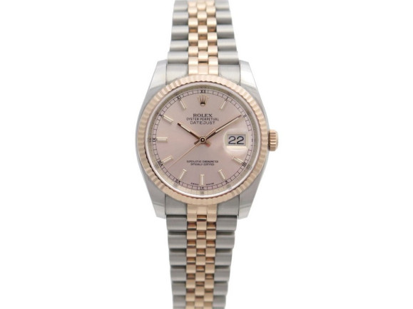 montre rolex datejust 116231 36 mm or rose acier