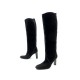 BOTTES A TALONS YVES SAINT LAURENT HAUTE COUTURE 7 37 DAIM NOIR CHAUSSURES 1095€