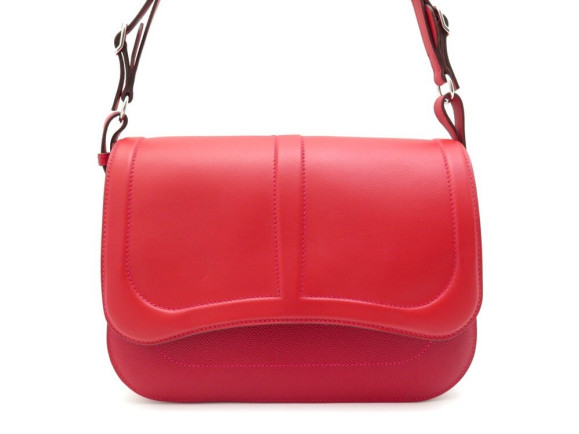 sac a main hermes harnais en cuir rouge boite
