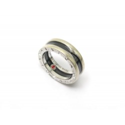 BAGUE BULGARI SAVE THE CHILDREN 346090 T52 ARGENT MASSIF & CERAMIQUE NOIRE 530€