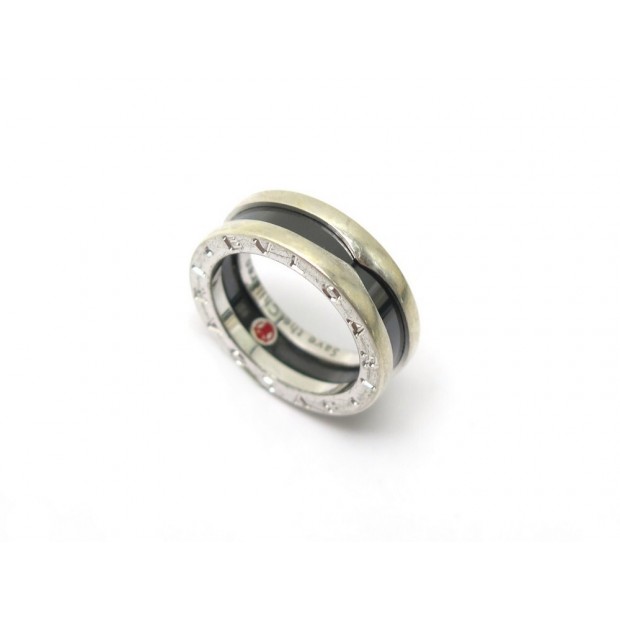 BAGUE BULGARI SAVE THE CHILDREN 346090 T52 ARGENT MASSIF & CERAMIQUE NOIRE 530€