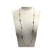 NEUF COLLIER DIOR SAUTOIR 97 CM METAL NOIR ETOILES SPHERES STRASS NECKLACE 590€