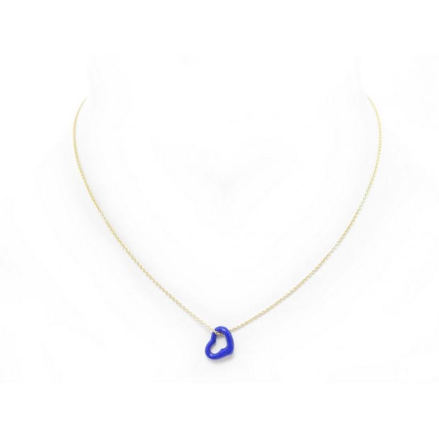 NEUF COLLIER TIFFANY & CO OPEN HEART ELISA PERETTI OR JAUNE & LAPIS LAZULI 1590€