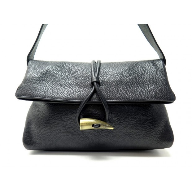 NEUF SAC A MAIN BURBERRY HAYMARKET HORN TOGGLE EN CUIR GRAINE NOIR HANDBAG 790€